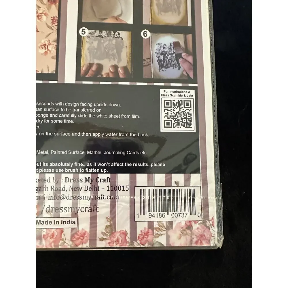 New Sealed Dress My Craft Transfer Me Vintage Floral #2 Flower Floral Dip In H2O